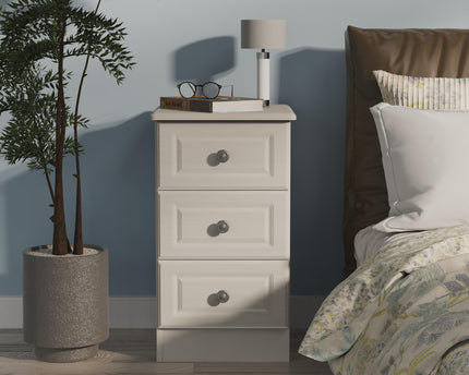Pembroke 3 Drawer Bedside Table in Grey