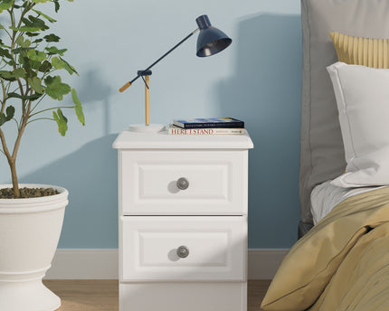 Pembroke 2 Drawer Bedside Table in White Ash