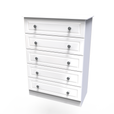 White Gloss / 5 Drawer Chest