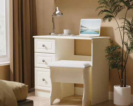 Pembroke Desk & Stool in Cream Ash