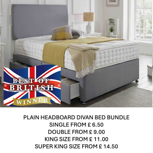 Divan Bed-Bundle - Plain Headboard