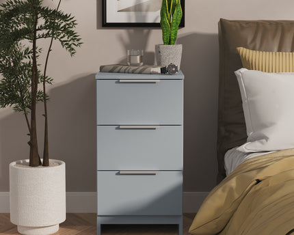 Plymouth 3 Drawer Bedside Table in Denium Blue