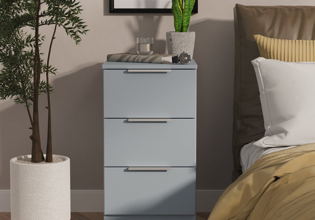 Plymouth 3 Drawer Bedside Table in Denium Blue