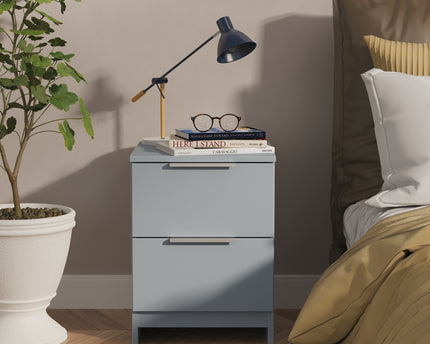 Plymouth 2 Drawer Bedside Table in Denium Blue
