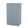 Denim Blue / Plain Midi Wardrobe With 6 Drawers
