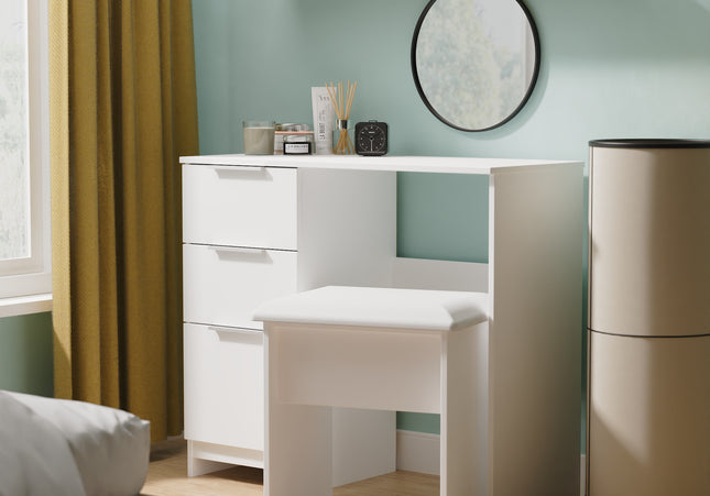 Plymouth Desk & Stool in White Gloss