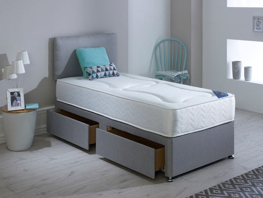 Plain Headboard Single Divan Bed