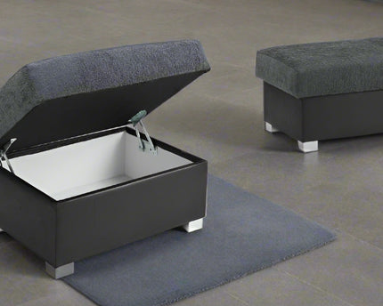 Shannon Storage Footstool Sofa In Charcoal