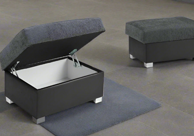 Shannon Storage Footstool Sofa In Charcoal