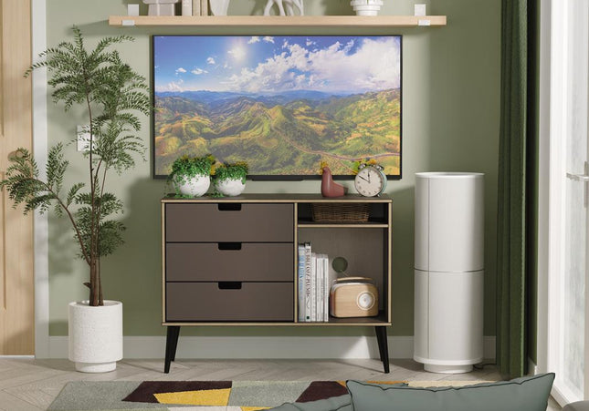 Shanghai 3 Drawer TV Unit with legs in Graphite