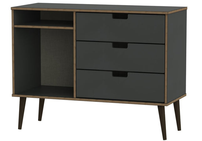 Shanghai 3 Drawer TV Unit with legs in Graphite
