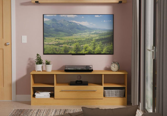 Sherwood Wide open TV unit in Modern Oak