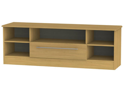 Sherwood Wide open TV unit in Modern Oak