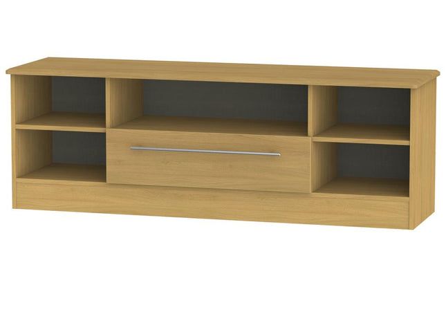 Sherwood Wide open TV unit in Modern Oak