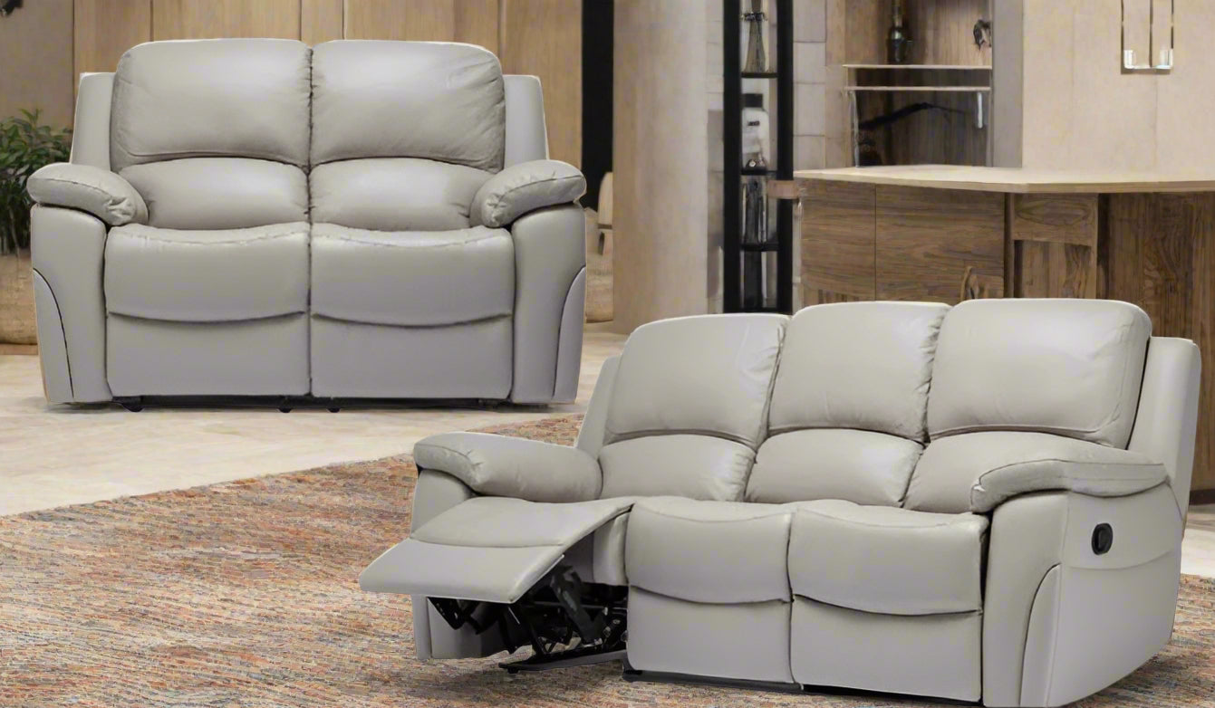 Sienna 3+2 Seat Manual Reclining Sofa - Pearl Grey