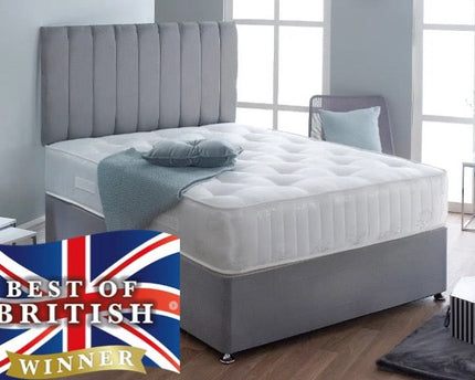 Striped Headboard Divan Bed