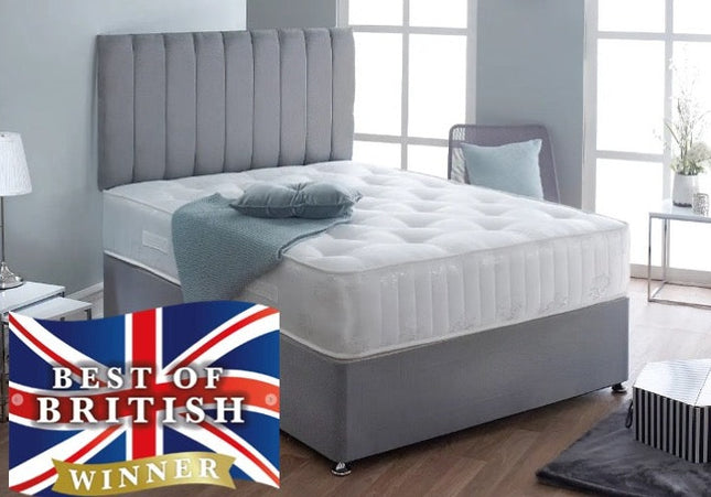 Striped Headboard Divan Bed
