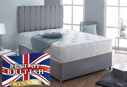 Striped Headboard Divan Bed