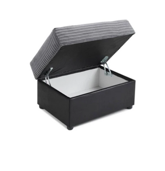Logan Storage Footstool In Grey