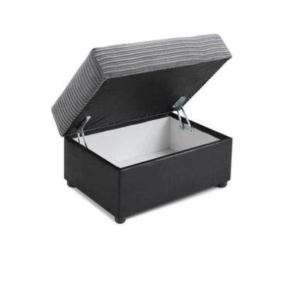 Logan Storage Footstool In Grey