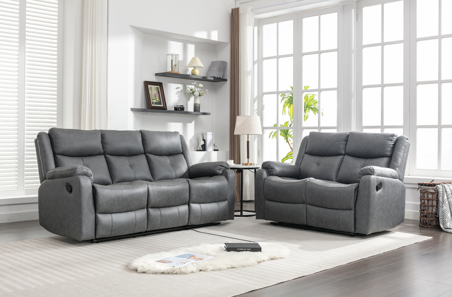 Belair 3+2 Seat Manual Recliner Set - Grey