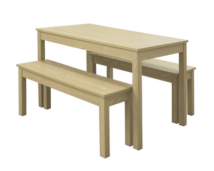 Ohio Oak Dining Set With 2 Bench Seats