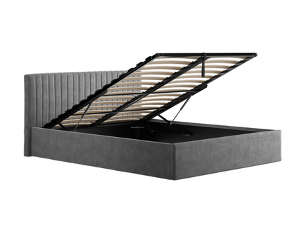 Berlin Ottoman Bed Frame Double In Silver