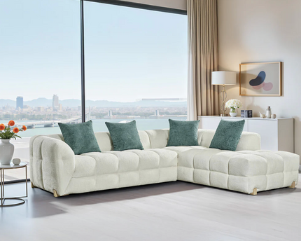Genoa Right Hand Corner Sofa In Beige