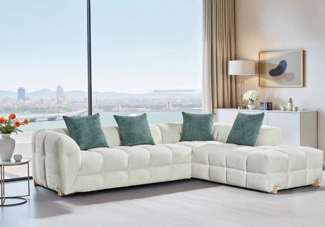 Genoa Right Hand Corner Sofa In Beige