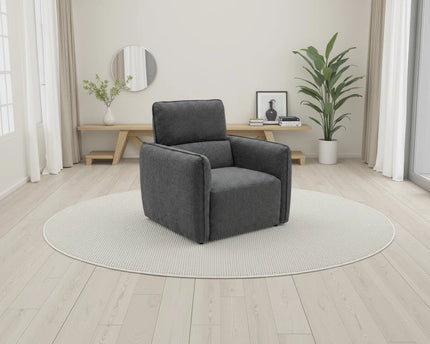 Ascot Fabric Armchair – Charcoal