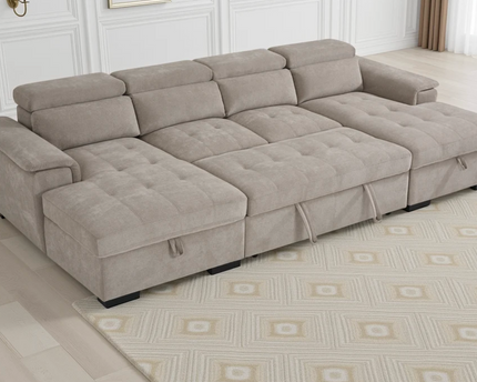 Alaya U Shape Sofa Bed In Beige