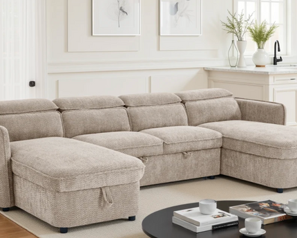 Capri Sofabed Beige U Shape Corner
