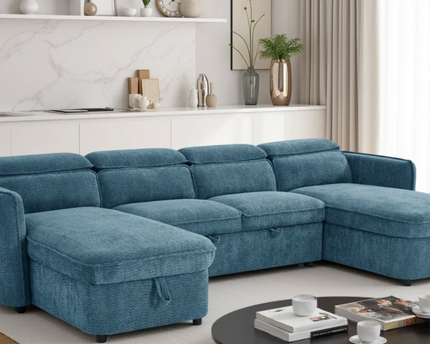 Capri Sofabed Blue U Shape Corner
