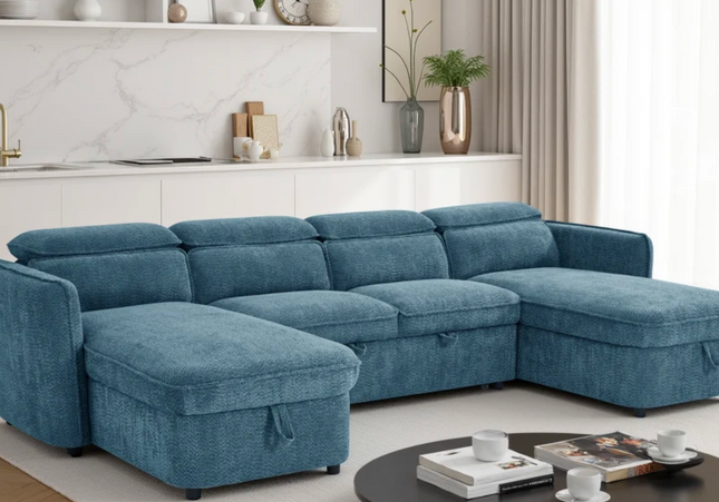 Capri Sofabed Blue U Shape Corner