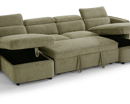 Capri Sofabed Green U Shape Corner