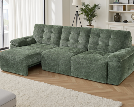 Dallas 3 Seater Electric Sofa Bed In Green