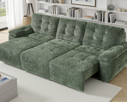 Dallas 3 Seater Electric Sofa Bed In Green