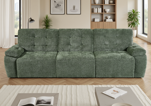 Dallas 3 Seater Electric Sofa Bed In Green