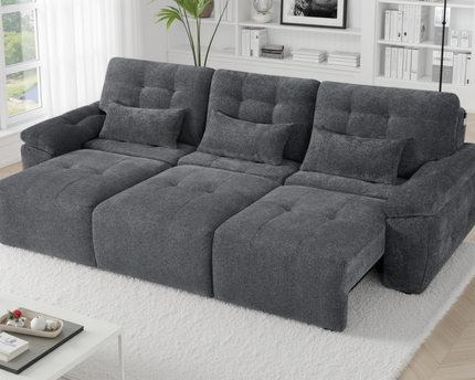 Dallas 3 Seater Electric Sofa Bed In Grey