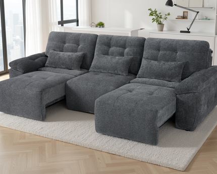 Dallas 3 Seater Electric Sofa Bed In Grey