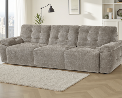 Dallas 3 Seater Electric Sofa Bed In Mushroom