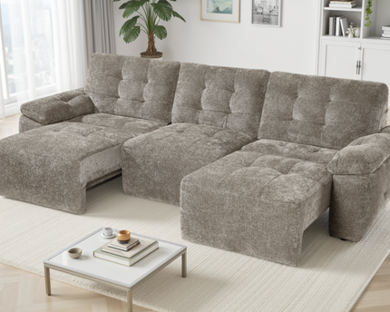 Dallas 3 Seater Electric Sofa Bed In Mushroom