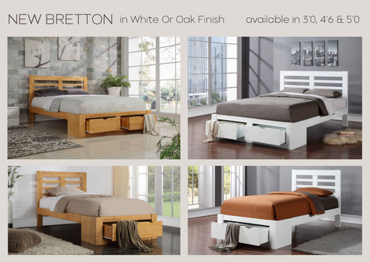 New Bretton Bed Bundle - 2 Colours Available