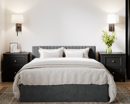 Berlin Ottoman Bed Frame Double In Silver