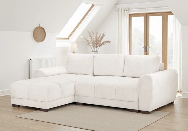 Azzuro Universal Corner Sofa Bed – Cream