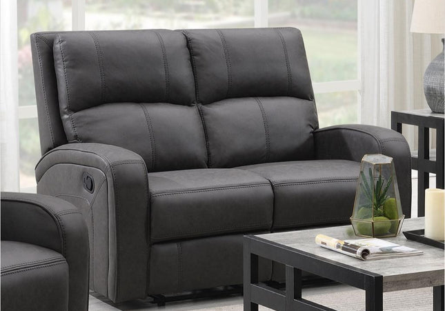 Silverton 2 Seater Manual Recliner Sofa – Dark Grey
