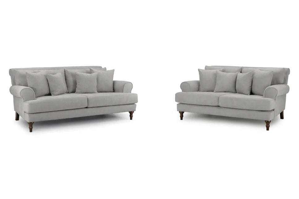 Summer 3+2 Seat Sofa Set - Grey
Featuring classically scrolled arms and gorgeously turned wooden legs, The remarkably soft, removable cushions with anti-slip panels keep your sofa looking immaculate