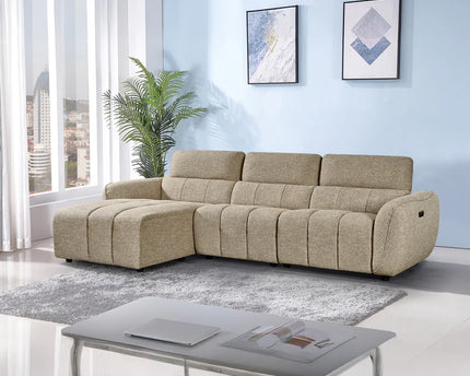 Turin Left Hand Chaise Power Recliner In Mocha