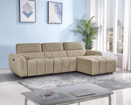 Turin Right Hand Chaise Power Recliner In Mocha