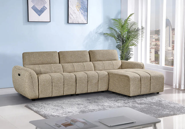Turin Right Hand Chaise Power Recliner In Mocha